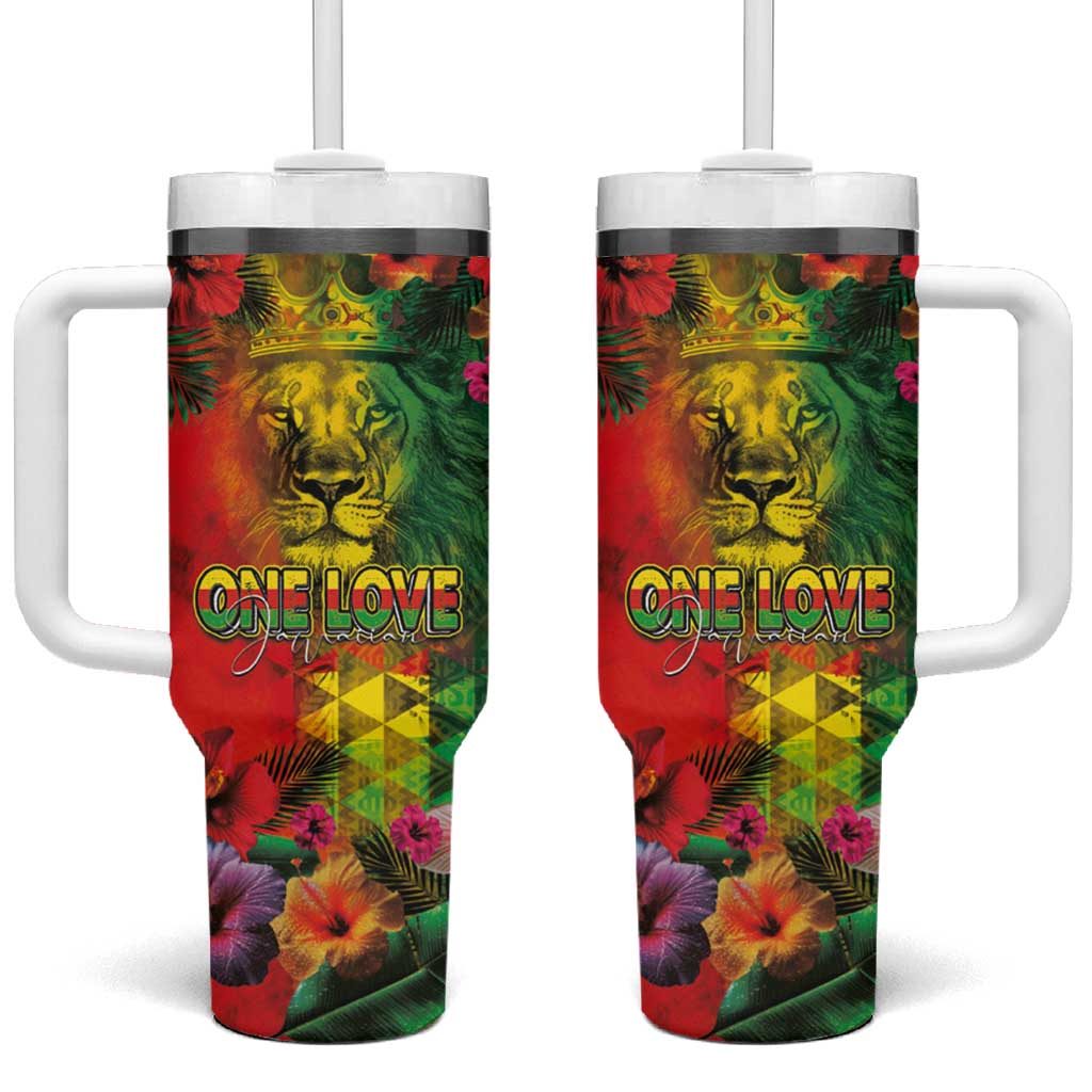 Hawaiian Reggae Custom Stanley Quencher 40oz Stainless Steel Tumbler With Handle