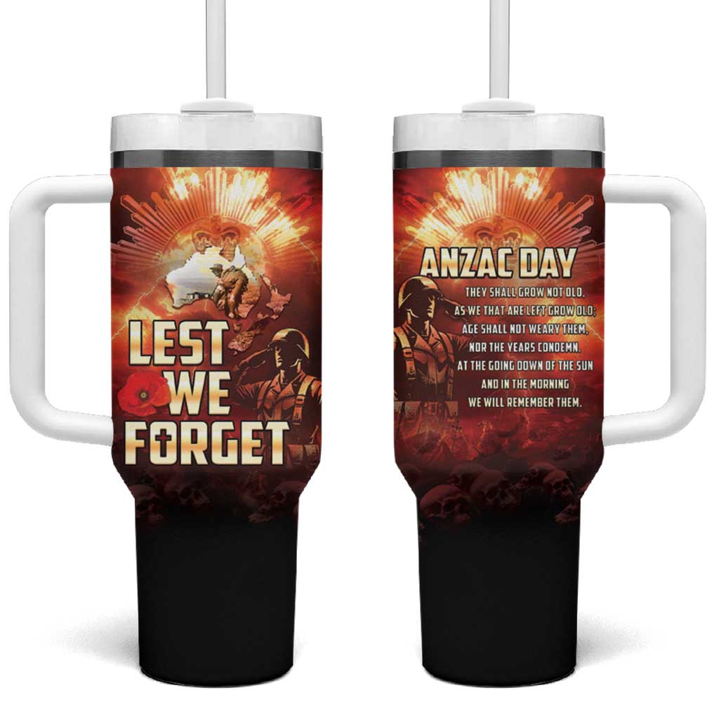 Honouring The ANZAC Spirit Custom Stanley Quencher 40oz Stainless Steel Tumbler With Handle
