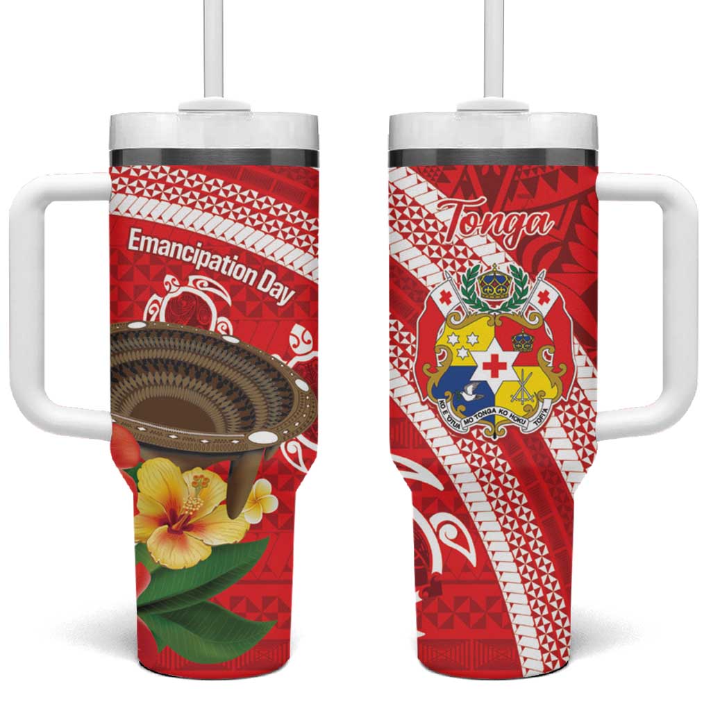 Kingdom Of Tonga Emancipation Day Custom Stanley Quencher 40oz Stainless Steel Tumbler With Handle