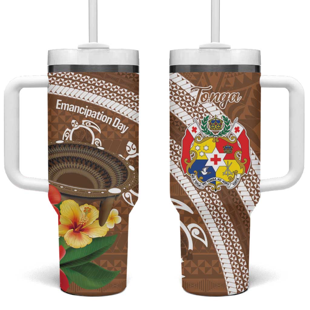 Kingdom Of Tonga Emancipation Day Custom Stanley Quencher 40oz Stainless Steel Tumbler With Handle
