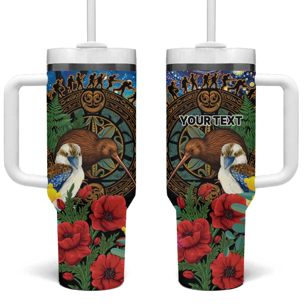 Kiwi-Kookaburra Bird ANZAC Custom Stanley Quencher 40oz Stainless Steel Tumbler With Handle