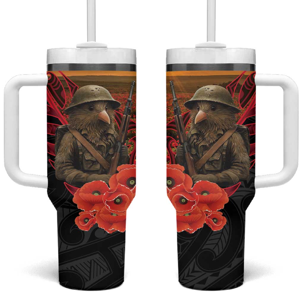 Maori Kiwi Soldier Fern Tattoo ANZAC Day Custom Stanley Quencher 40oz Stainless Steel Tumbler With Handle