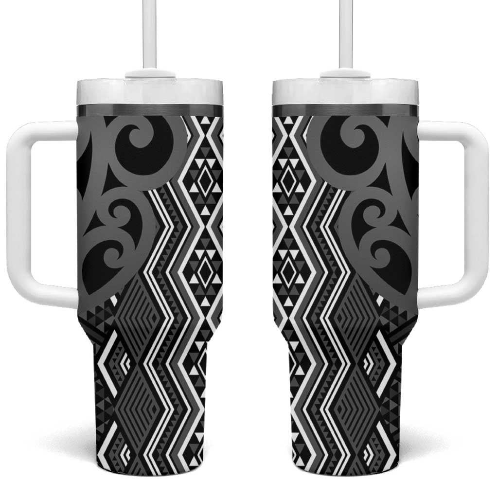 Maori Taniko Patterns Custom Stanley Quencher 40oz Stainless Steel Tumbler With Handle