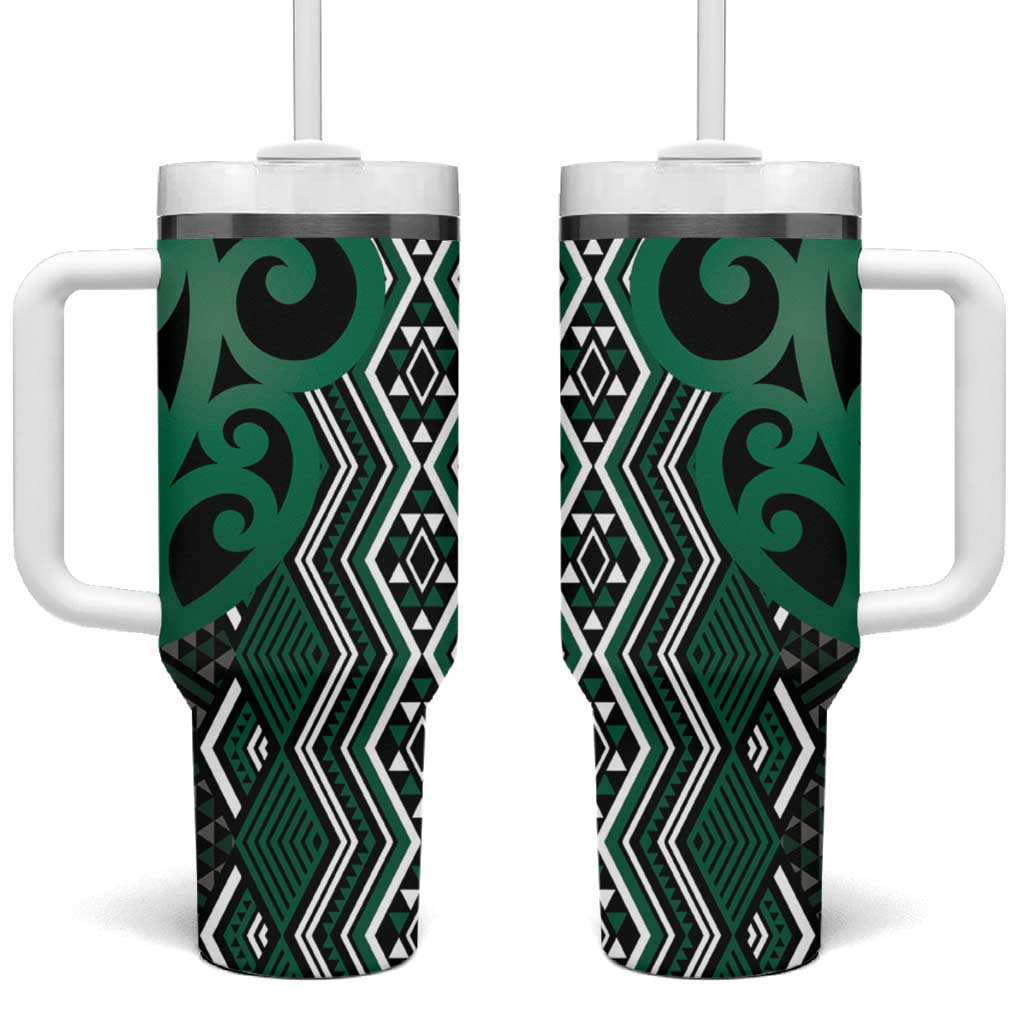 Maori Taniko Patterns Custom Stanley Quencher 40oz Stainless Steel Tumbler With Handle
