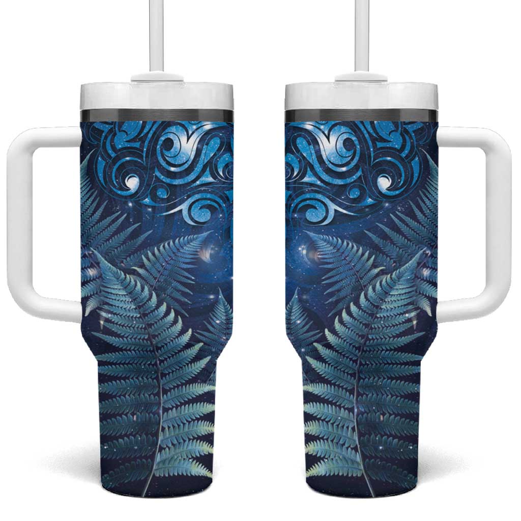 Matariki New Zealand Maori Silver Fern Custom Stanley Quencher 40oz Stainless Steel Tumbler With Handle