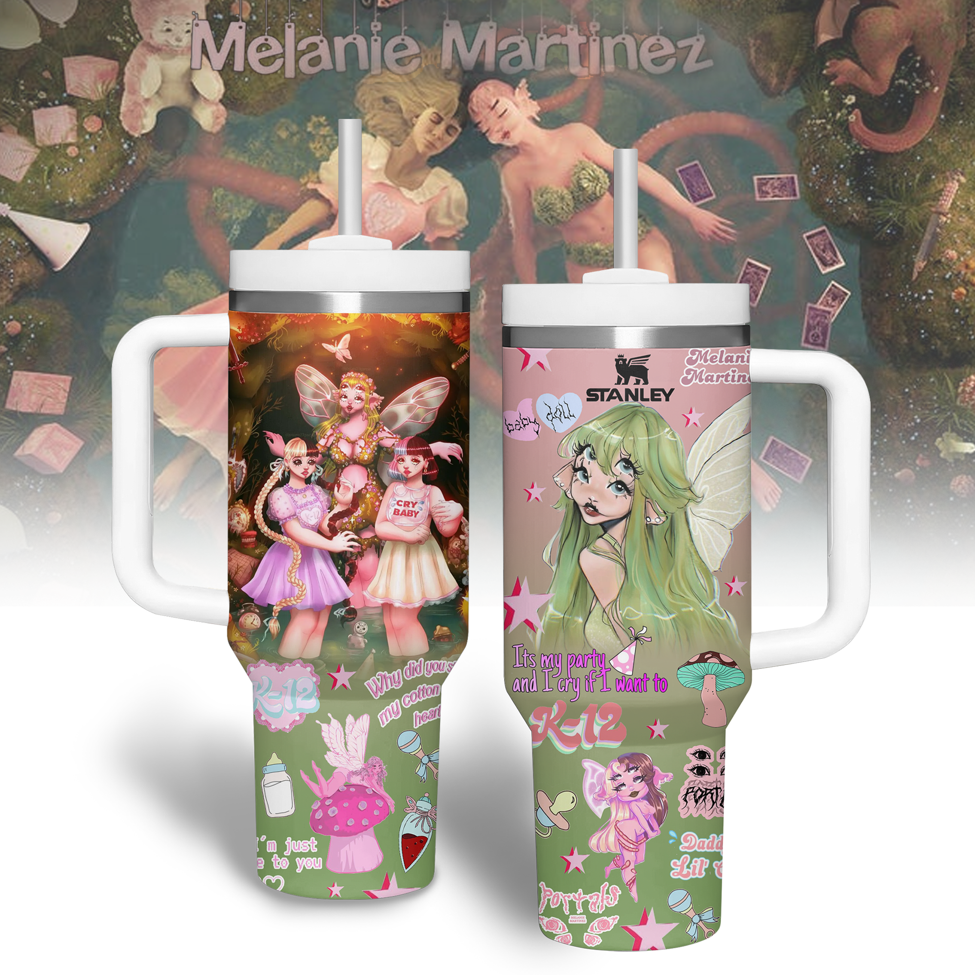 Melanie Martinez Music Custom Stanley Quencher 40oz Stainless Steel Tumbler With Handle