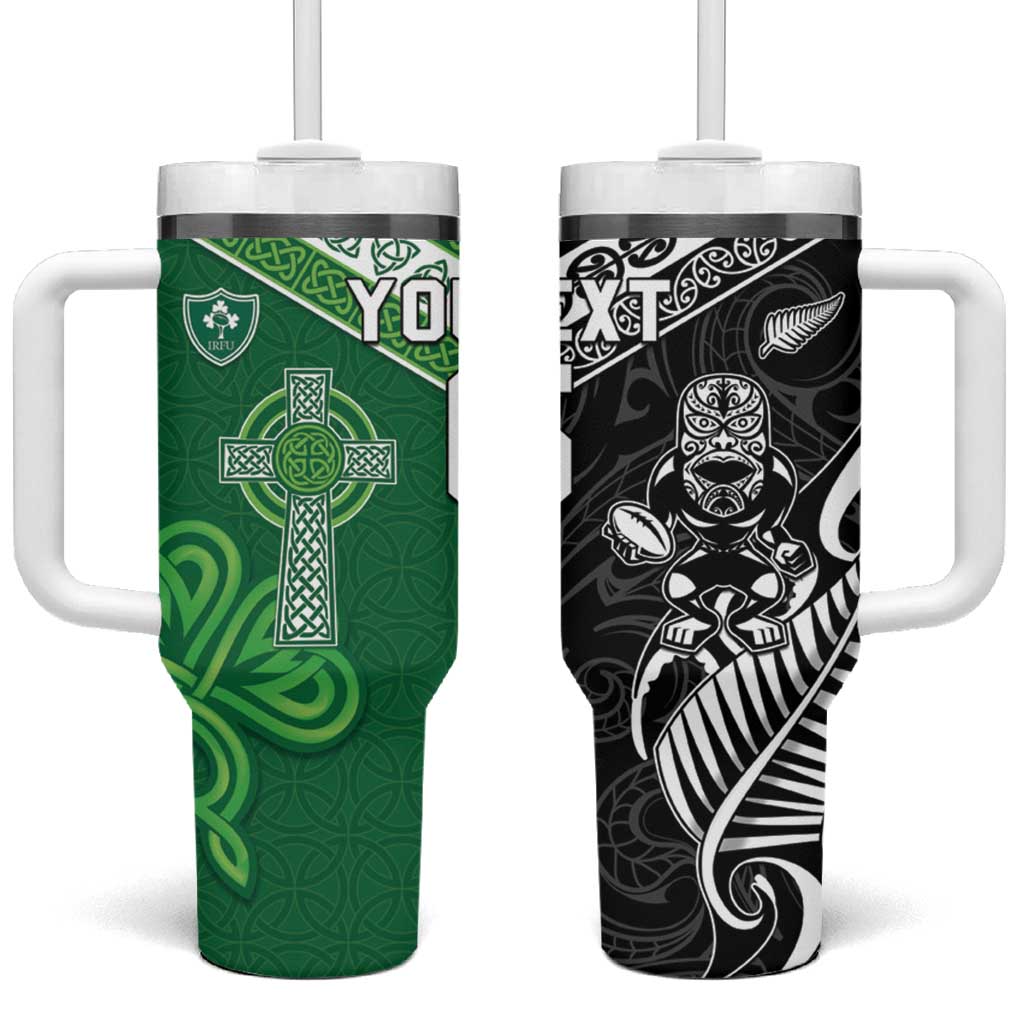 New Zealand And Ireland Rugby Custom Stanley Quencher 40oz Stainless Steel Tumbler With Handle