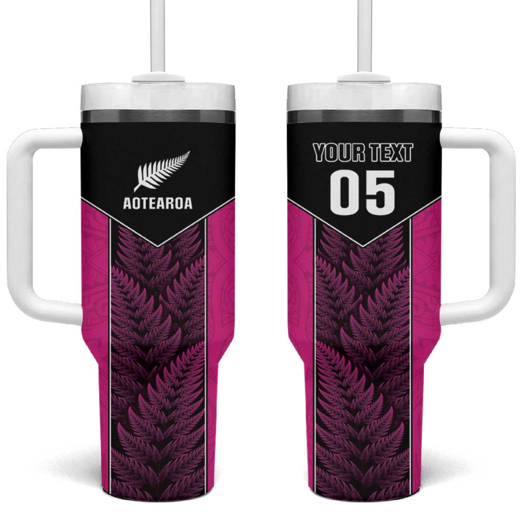 New Zealand Fern Rugby Custom Stanley Quencher 40oz Stainless Steel Tumbler With Handle