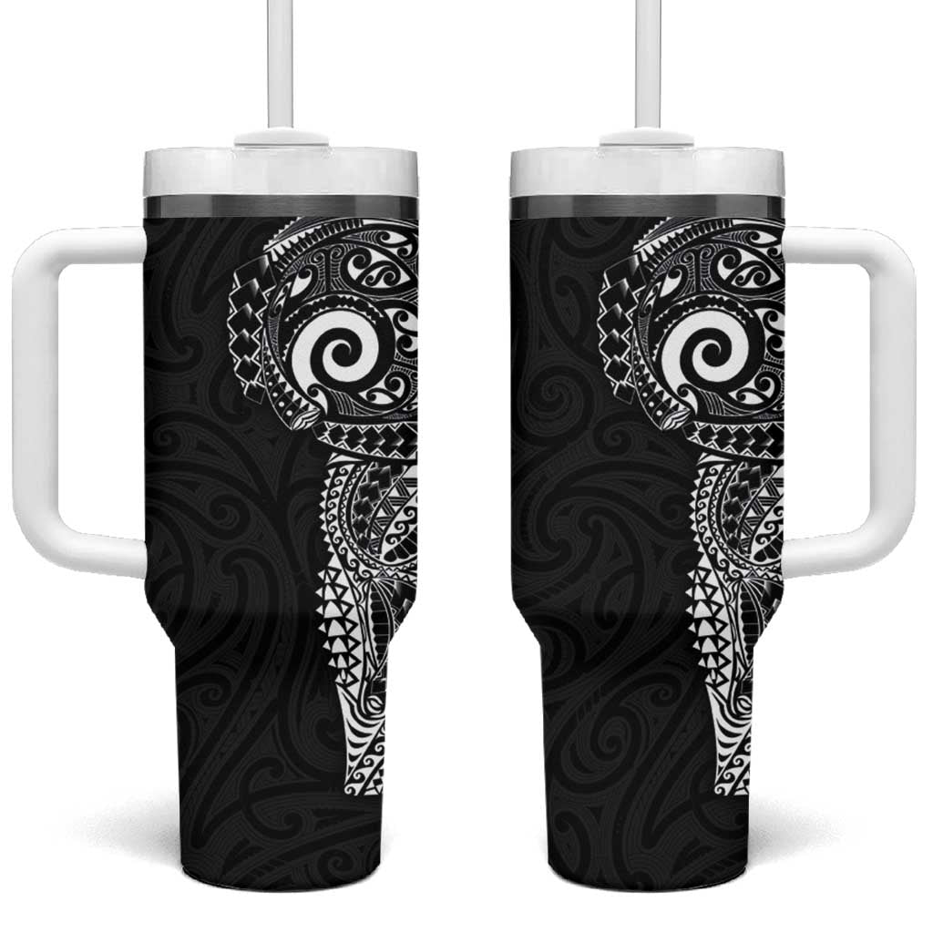 New Zealand Maori Koru Art Traditional Tattoo Custom Stanley Quencher 40oz Stainless Steel Tumbler With Handle