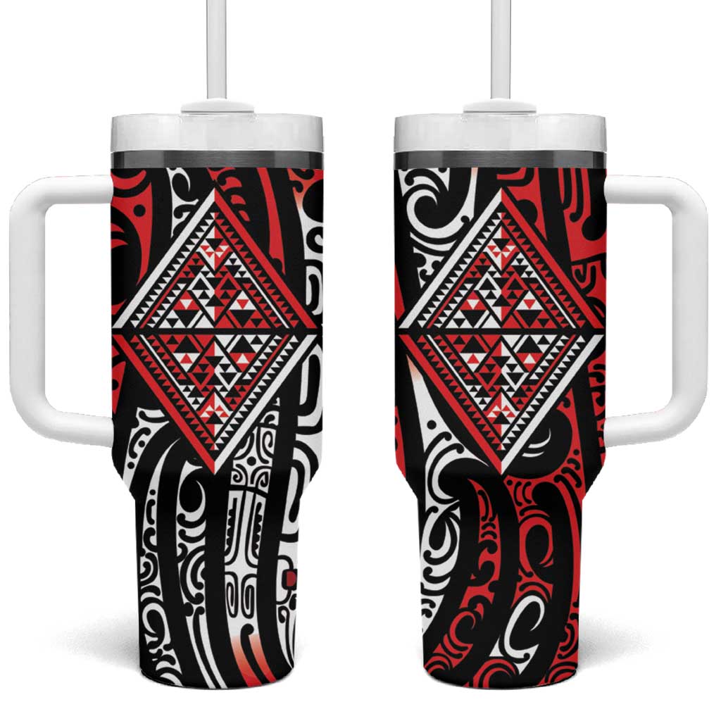 New Zealand Maori Taniko Custom Stanley Quencher 40oz Stainless Steel Tumbler With Handle