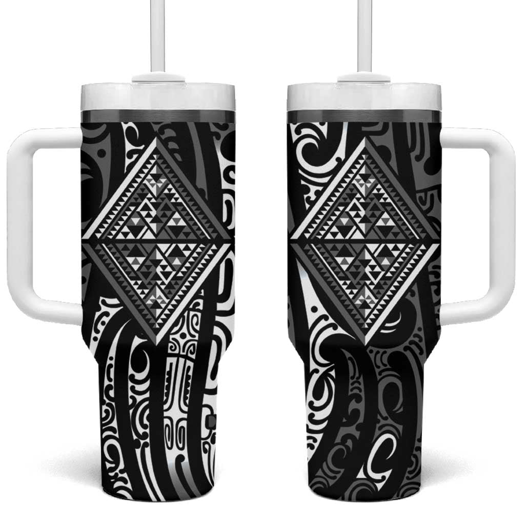 New Zealand Maori Taniko Custom Stanley Quencher 40oz Stainless Steel Tumbler With Handle