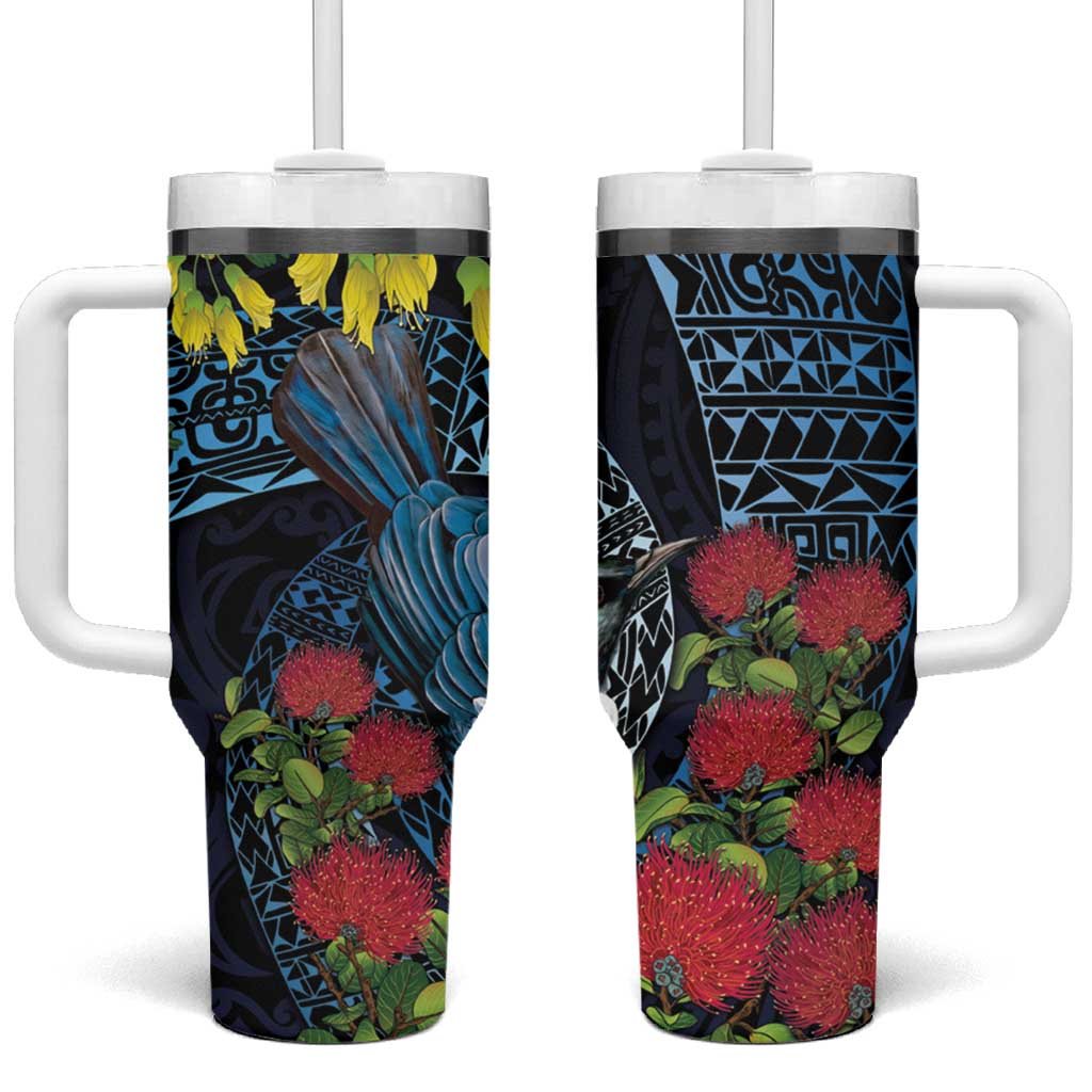 New Zealand Tui Bird Custom Stanley Quencher 40oz Stainless Steel Tumbler With Handle