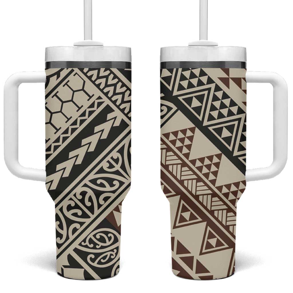 Niho Taniwha Kowhaiwhai Custom Stanley Quencher 40oz Stainless Steel Tumbler With Handle