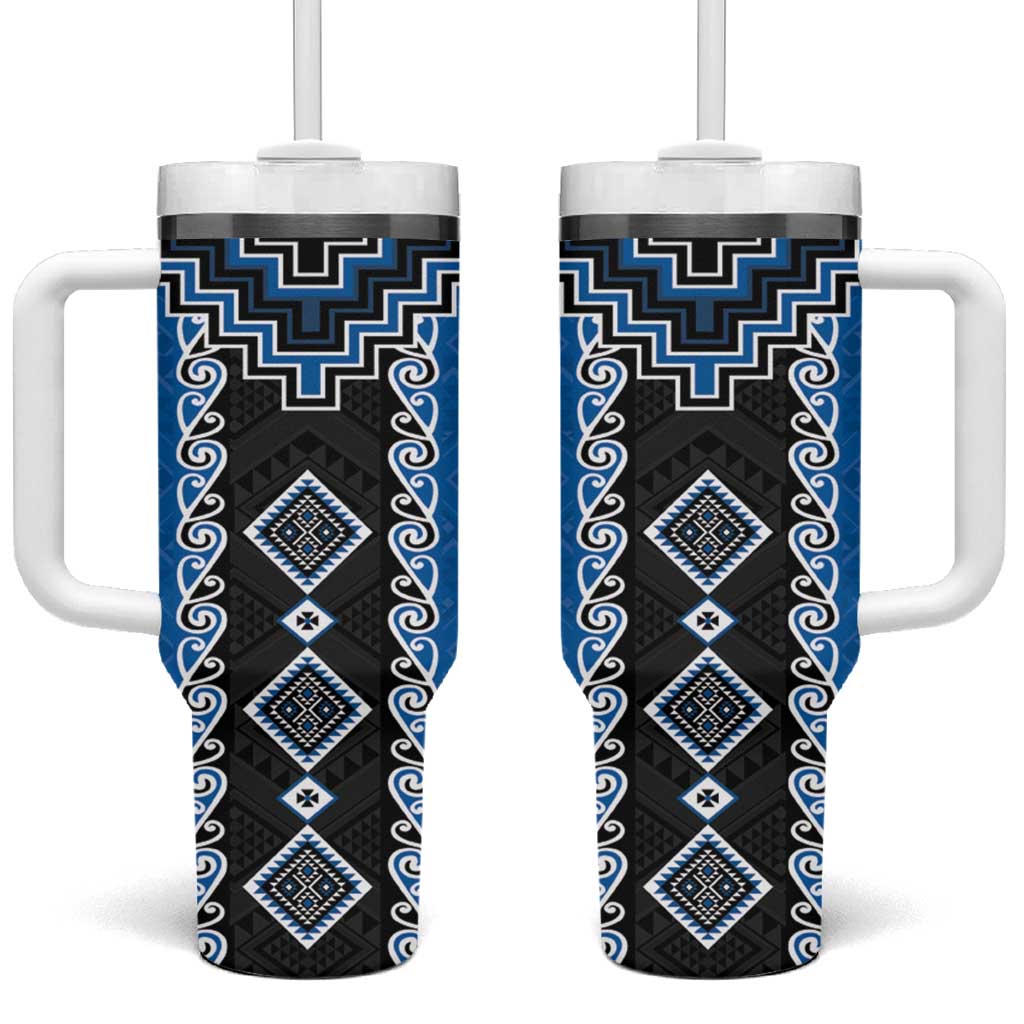 Niho Taniwha Mix Poutama Custom Stanley Quencher 40oz Stainless Steel Tumbler With Handle