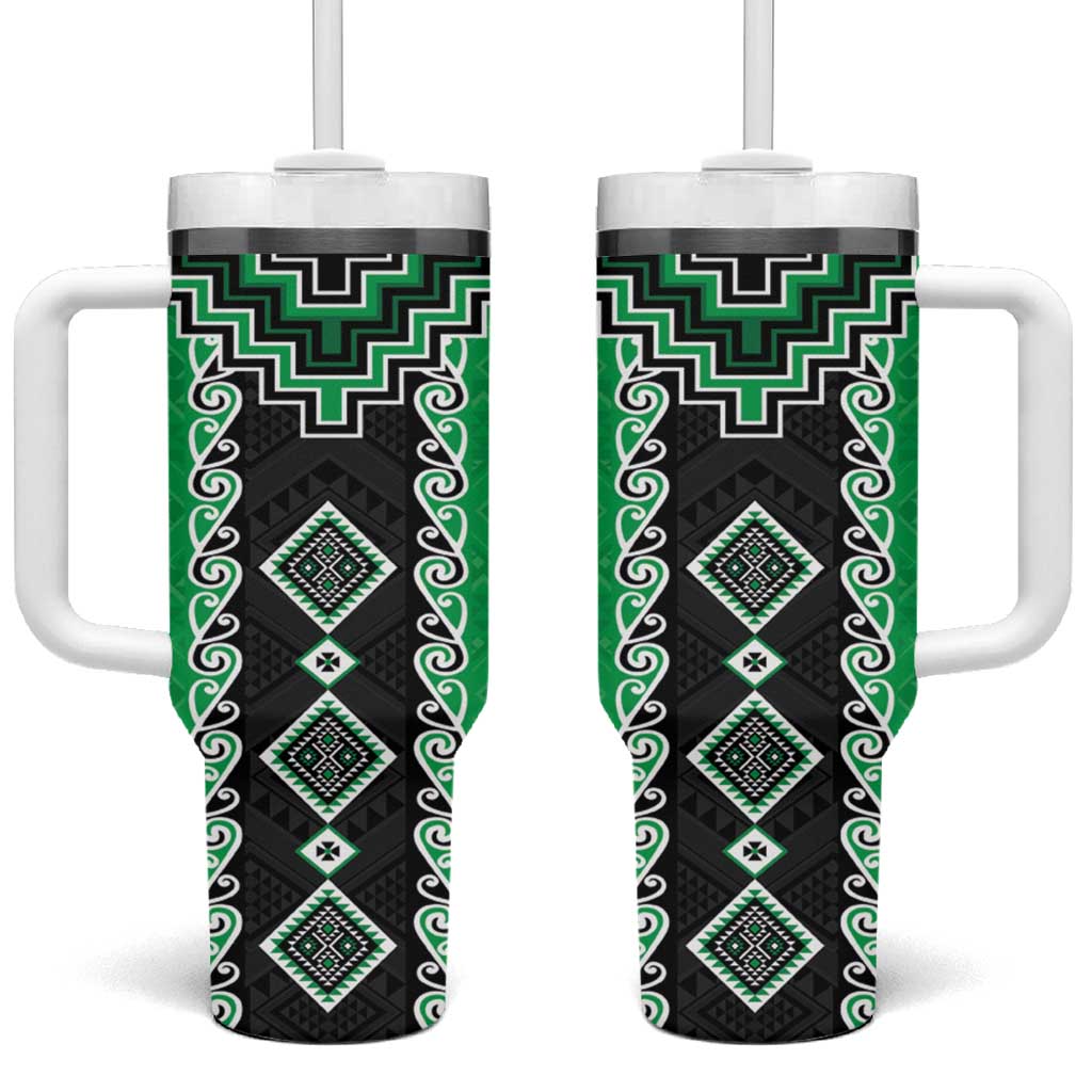 Niho Taniwha Mix Poutama Custom Stanley Quencher 40oz Stainless Steel Tumbler With Handle