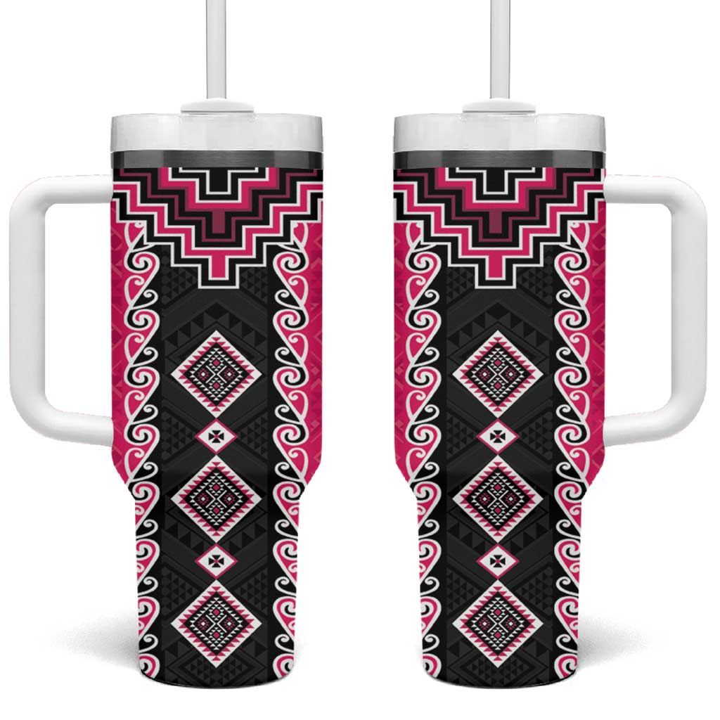 Niho Taniwha Mix Poutama Custom Stanley Quencher 40oz Stainless Steel Tumbler With Handle