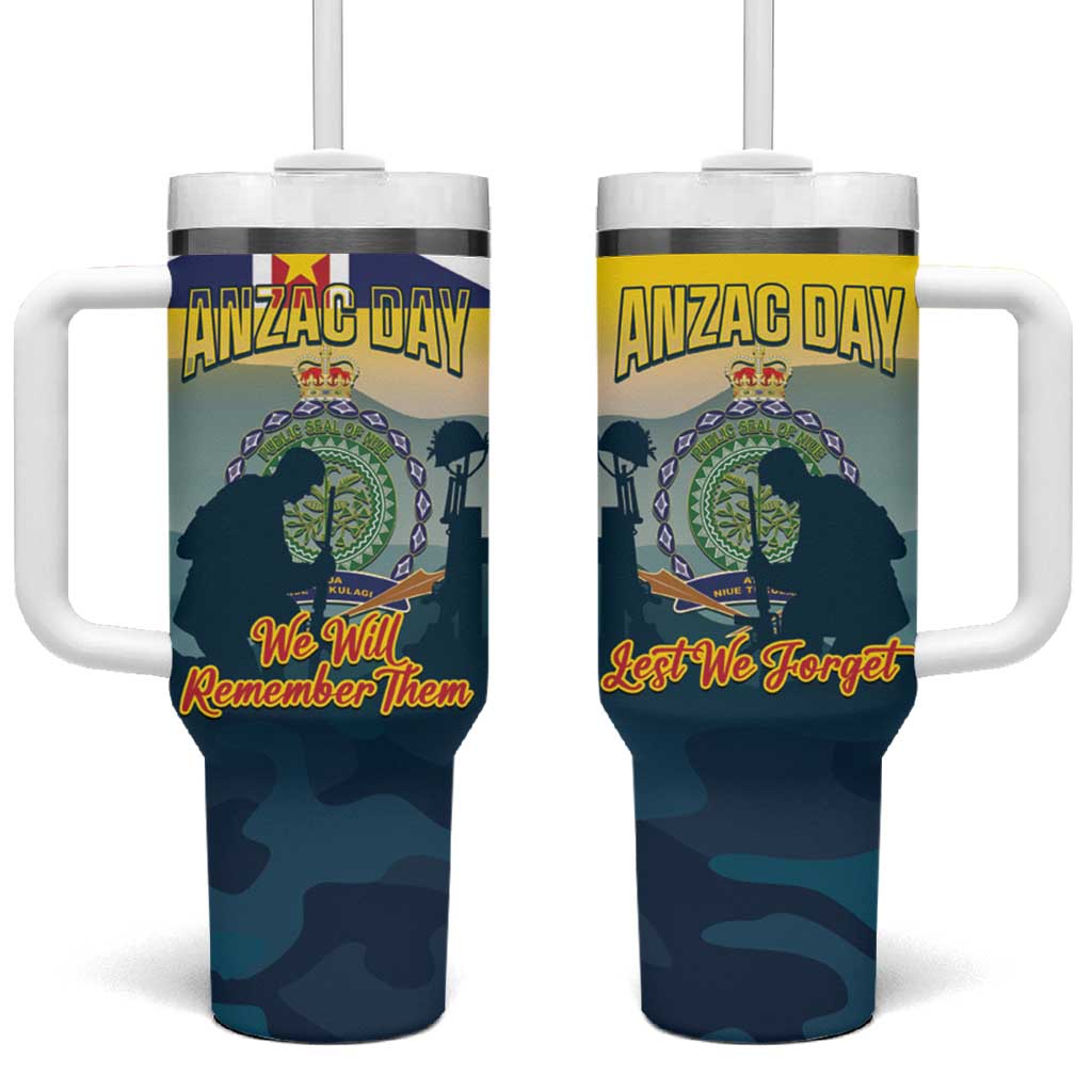 Niue ANZAC Day Custom Stanley Quencher 40oz Stainless Steel Tumbler With Handle