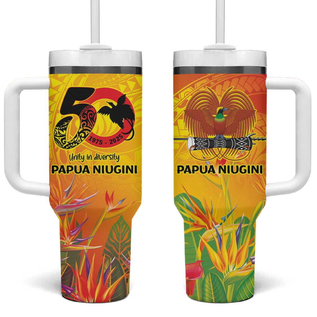 Papua New Guinea Unity in Diversity Custom Stanley Quencher 40oz Stainless Steel Tumbler With Handle