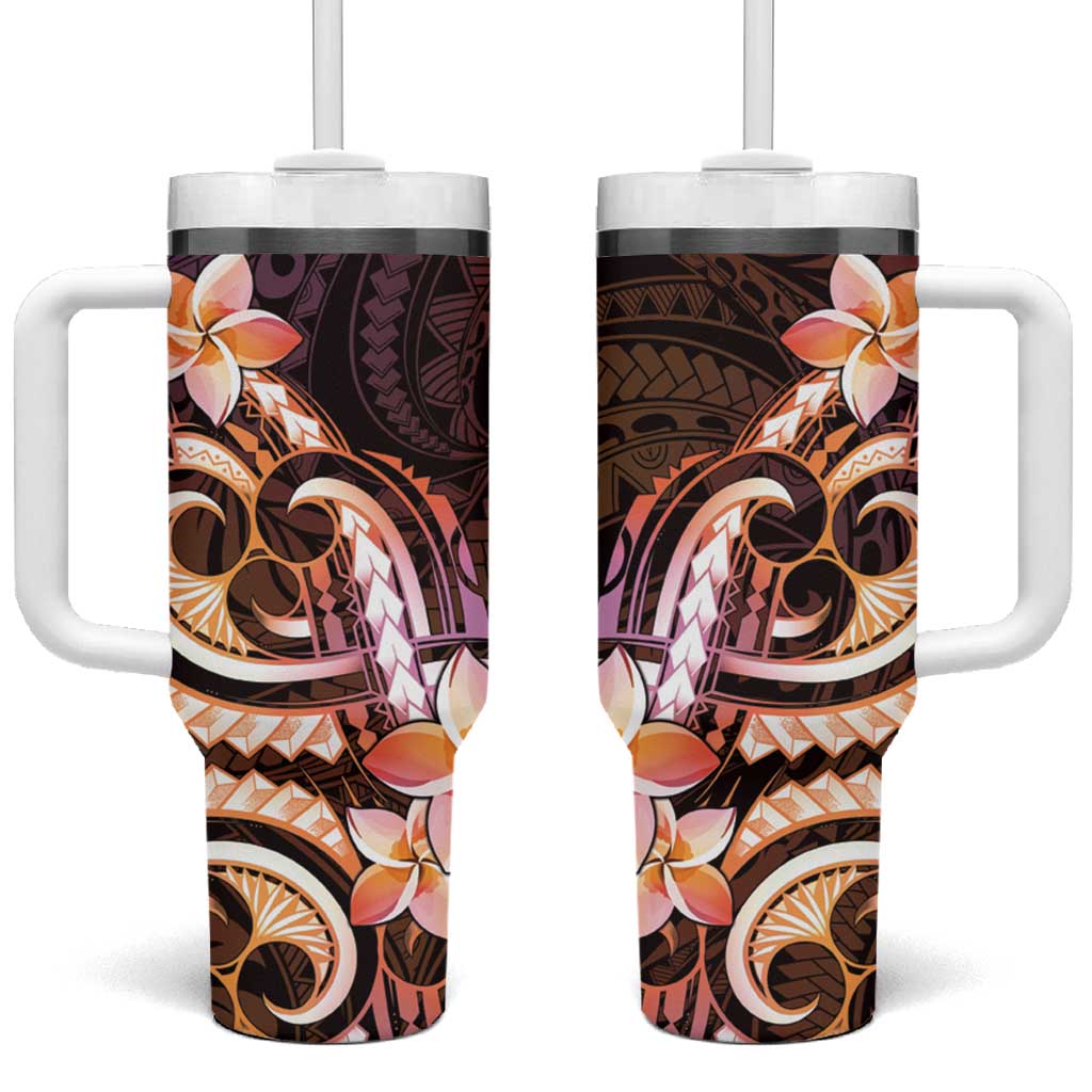 Polynesian Art Tattoo Custom Stanley Quencher 40oz Stainless Steel Tumbler With Handle