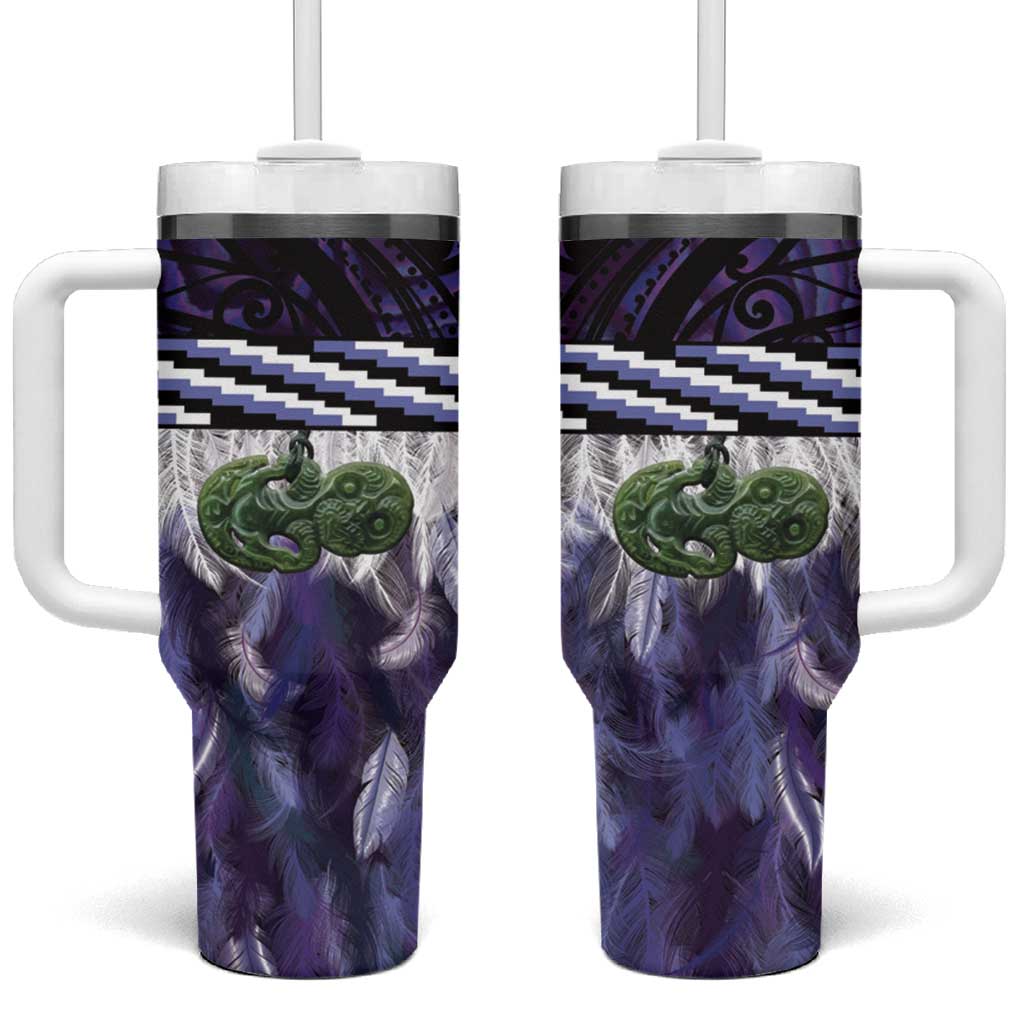 Purple Traditional Cloak Aotearoa Custom Stanley Quencher 40oz Stainless Steel Tumbler With Handle