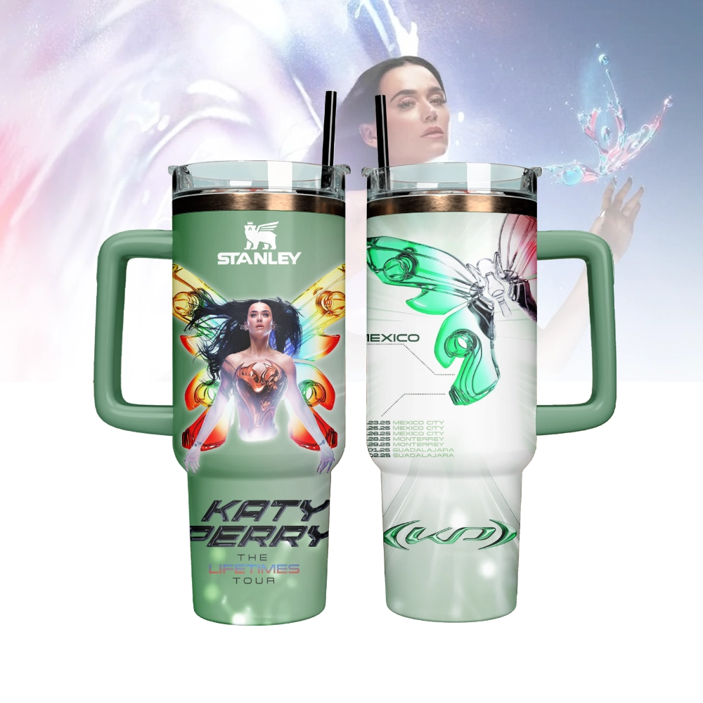 Katy Perry Music Custom Stanley Quencher 40oz Stainless Steel Tumbler With Handle
