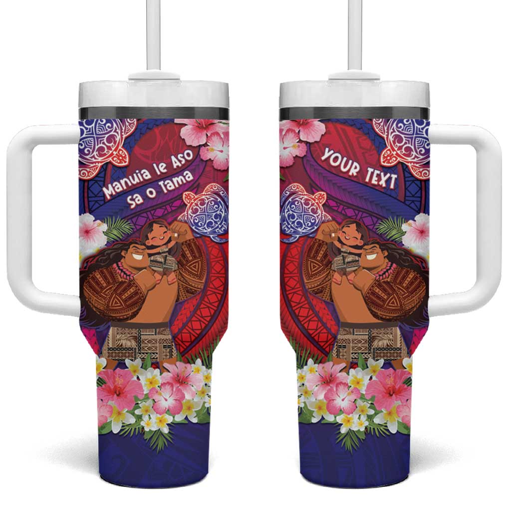Samoa Father's Day Custom Stanley Quencher 40oz Stainless Steel Tumbler With Handle