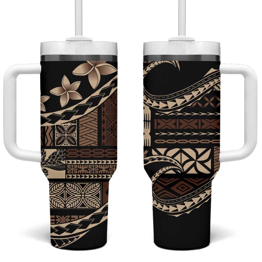 Samoa Siapo Mamanu Custom Stanley Quencher 40oz Stainless Steel Tumbler With Handle