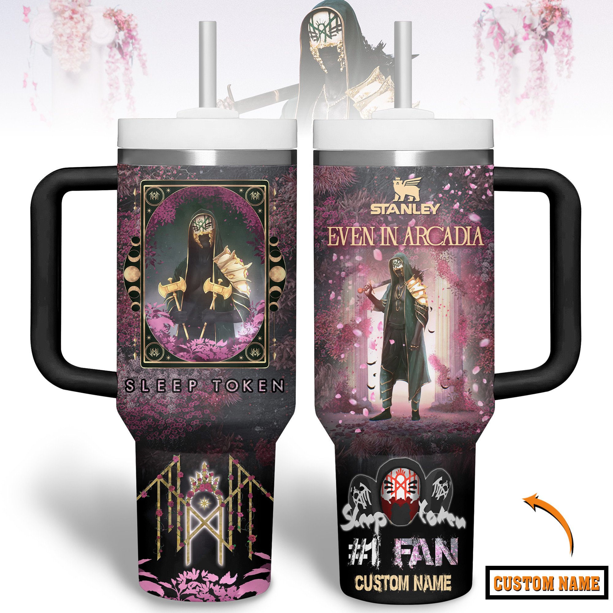 Sleep Token Music Custom Stanley Quencher 40oz Stainless Steel Tumbler With Handle