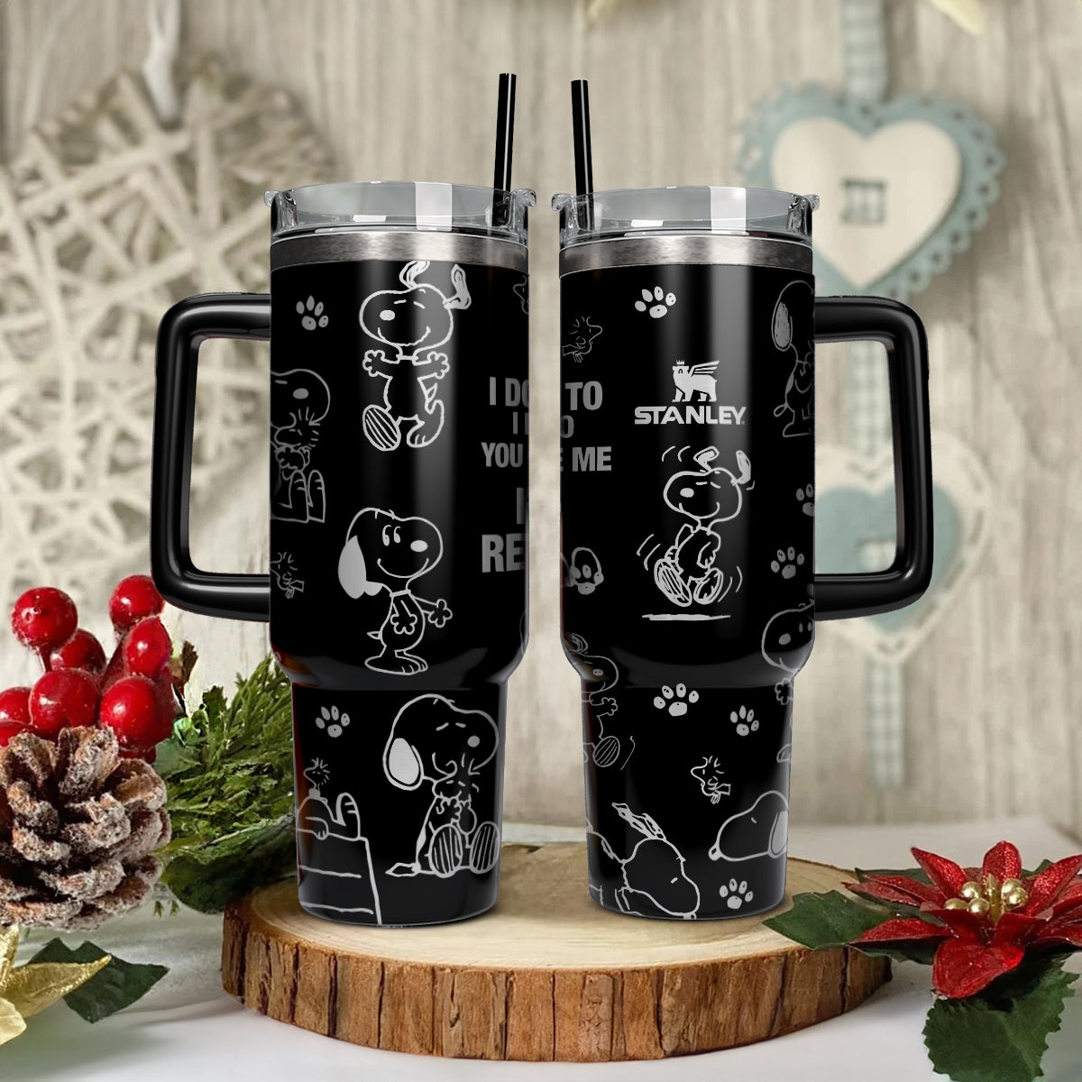 Snoopy Cartoon Custom Stanley Quencher 40oz Stainless Steel Tumbler With Handle