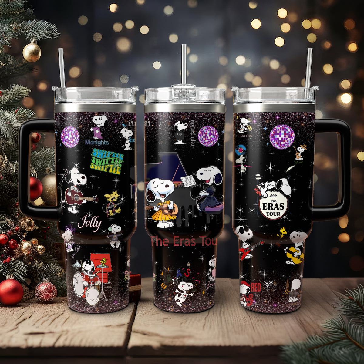 Snoopy Cartoon Custom Stanley Quencher 40oz Stainless Steel Tumbler With Handle