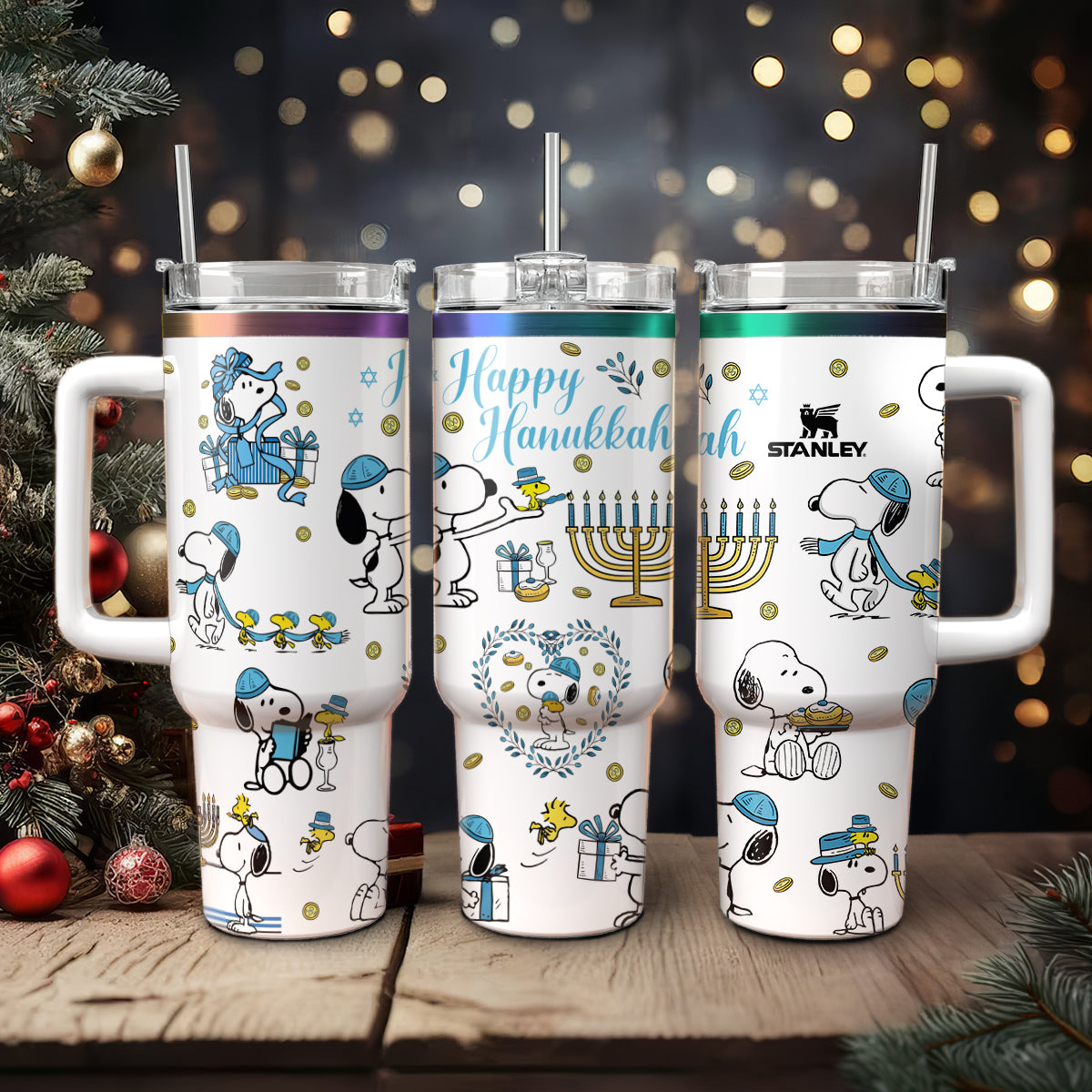 Snoopy Cartoon Custom Stanley Quencher 40oz Stainless Steel Tumbler With Handle