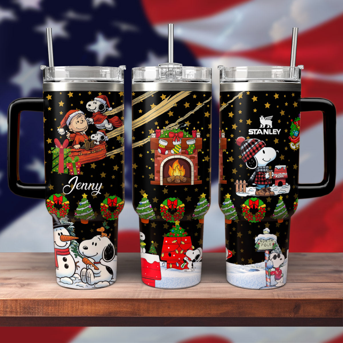 Snoopy PeanuTaylor Swift Cartoon Custom Stanley Quencher 40oz Stainless Steel Tumbler With Handle