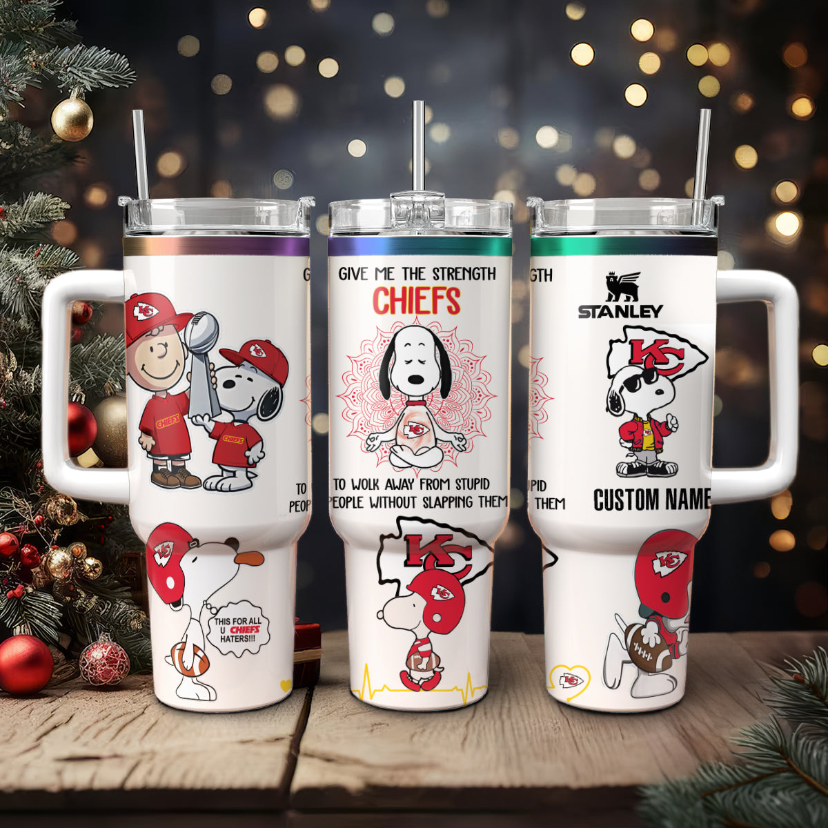 Snoopy PeanuTaylor Swift Football Cartoon Custom Stanley Quencher 40oz Stainless Steel Tumbler With Handle