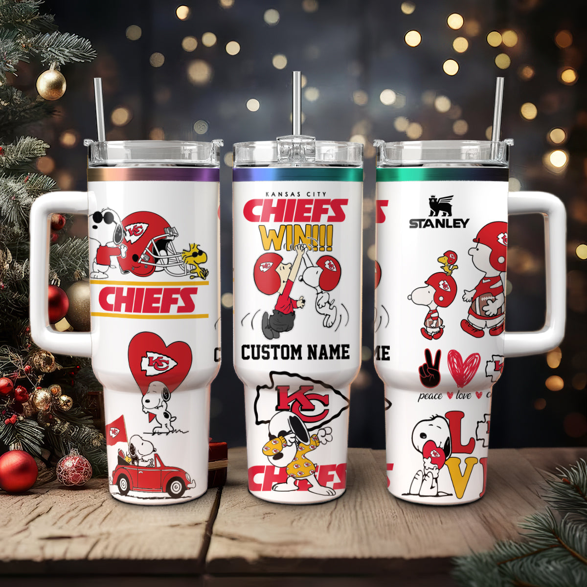 Snoopy PeanuTaylor Swift Football Cartoon Custom Stanley Quencher 40oz Stainless Steel Tumbler With Handle