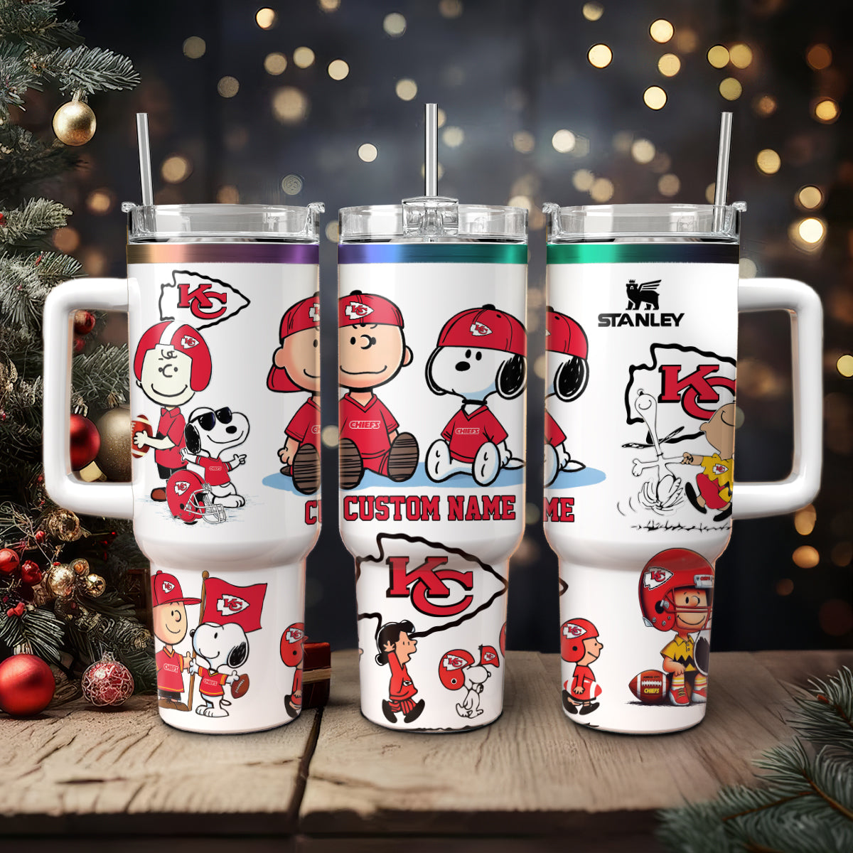 Snoopy PeanuTaylor Swift Football Cartoon Custom Stanley Quencher 40oz Stainless Steel Tumbler With Handle