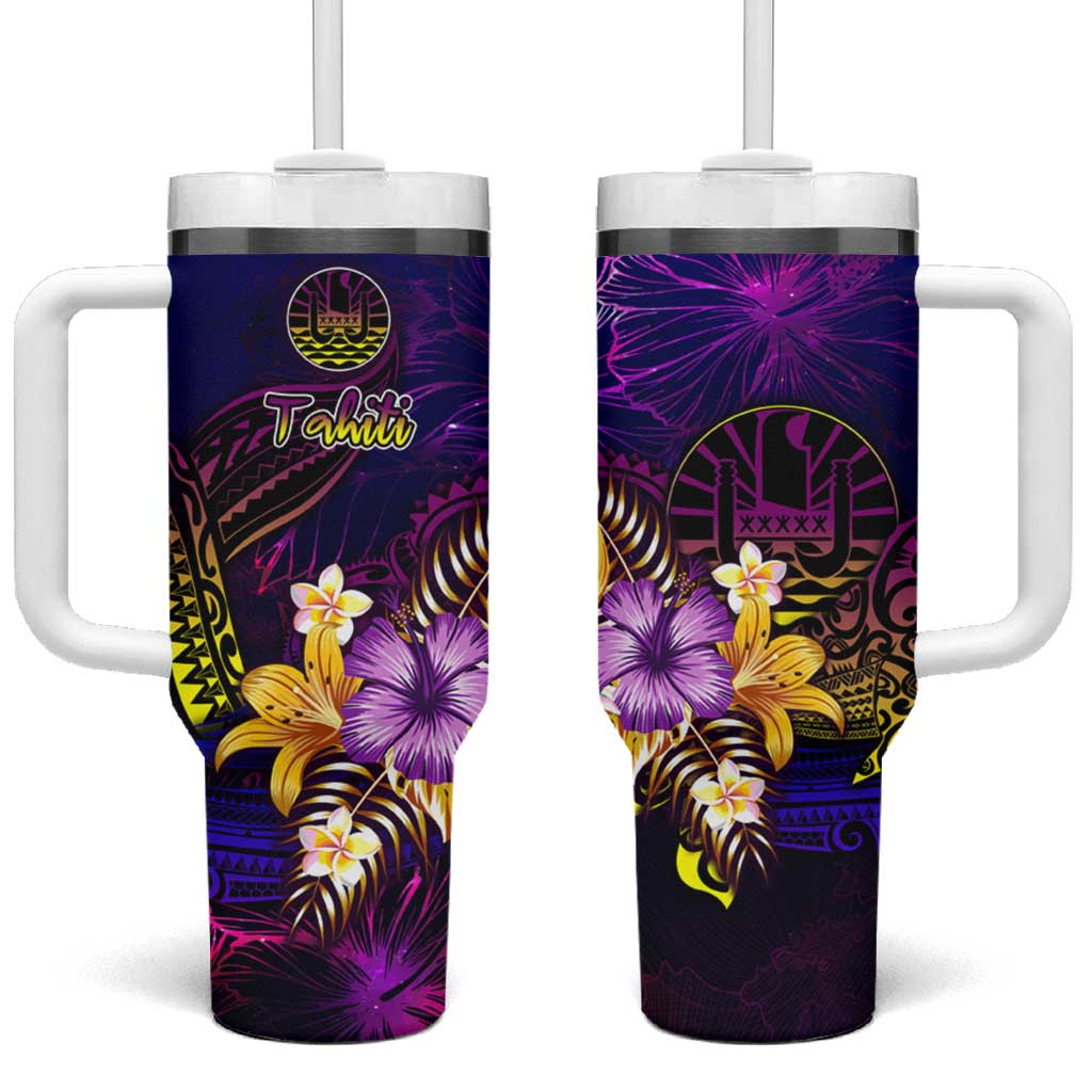 Tahiti French Polynesia Custom Stanley Quencher 40oz Stainless Steel Tumbler With Handle