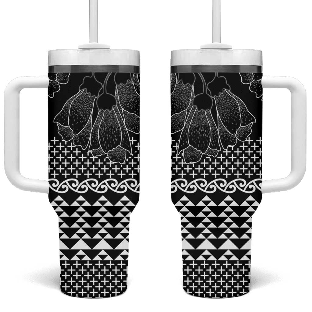 Taniko Kowhaiwhai Tukutuku Motif Custom Stanley Quencher 40oz Stainless Steel Tumbler With Handle