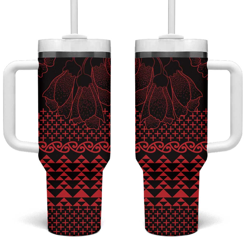 Taniko Kowhaiwhai Tukutuku Motif Custom Stanley Quencher 40oz Stainless Steel Tumbler With Handle