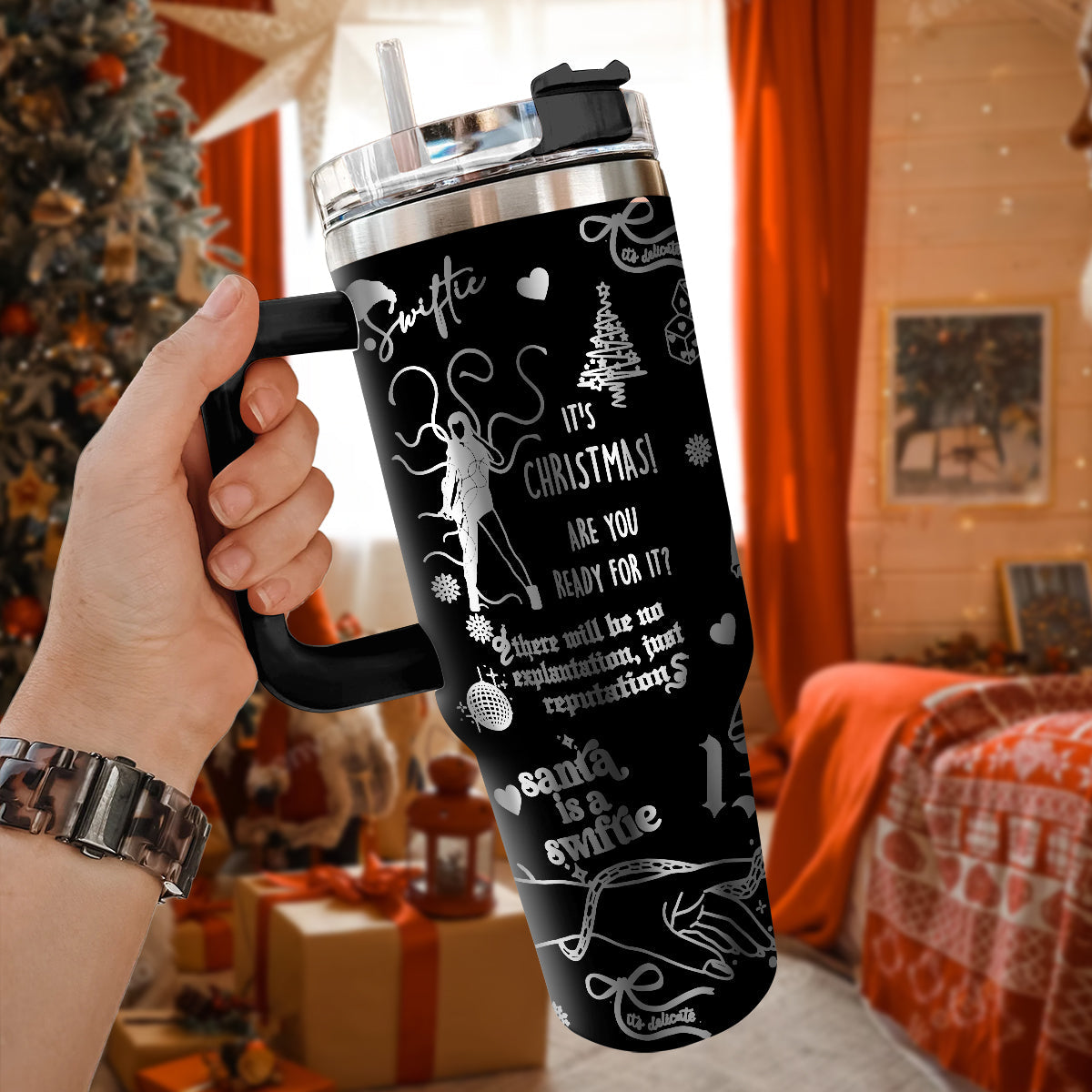 Taylor Swift Music Custom Stanley Quencher 40oz Stainless Steel Tumbler With Handle