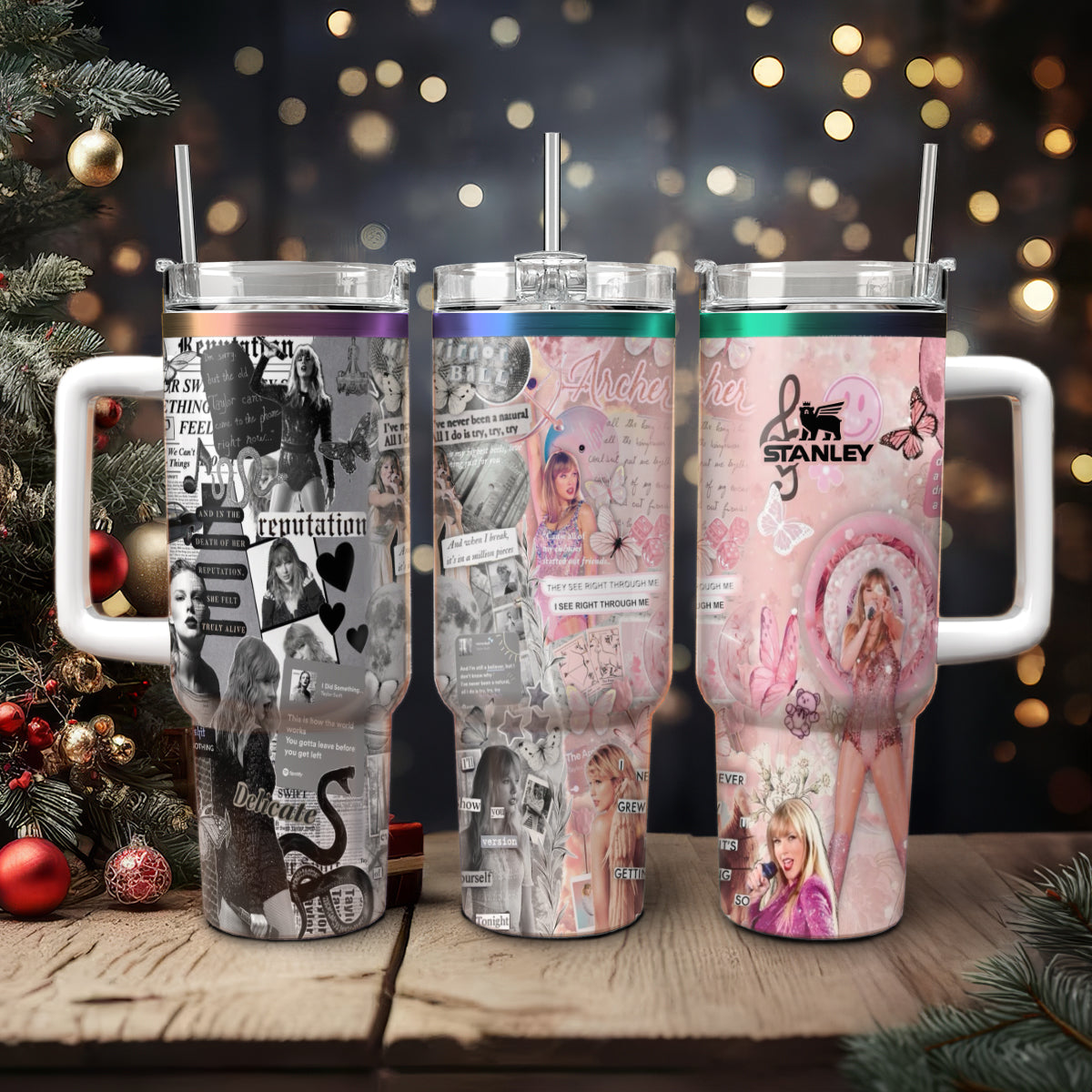 Taylor Swift Music Custom Stanley Quencher 40oz Stainless Steel Tumbler With Handle