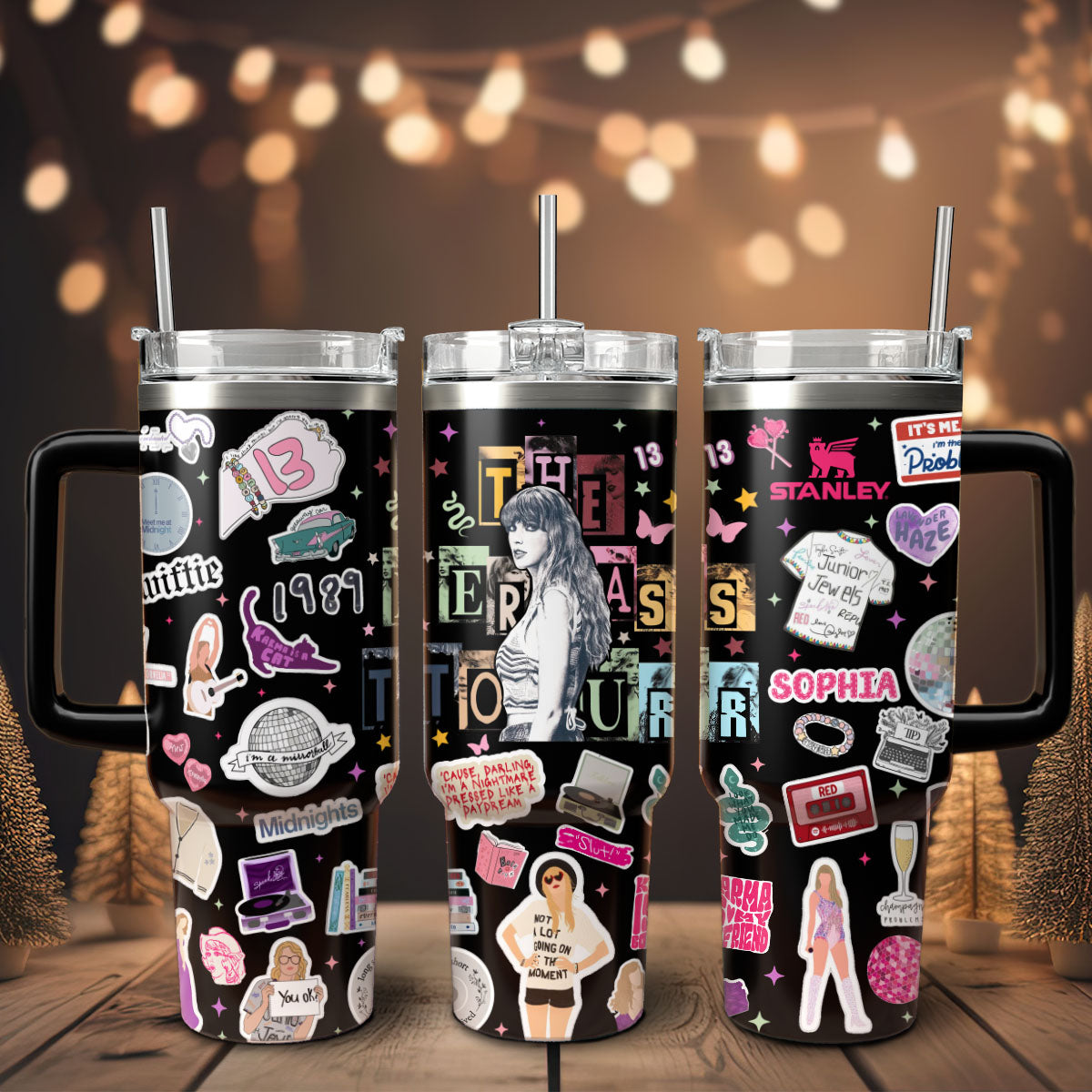 Taylor Swift Music Custom Stanley Quencher 40oz Stainless Steel Tumbler With Handle