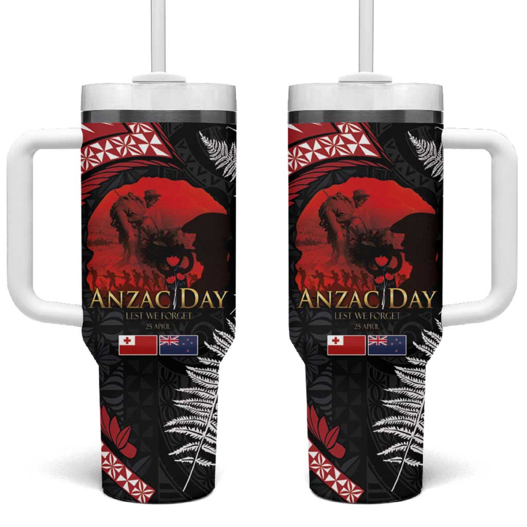Tonga and New Zealand ANZAC Day Custom Stanley Quencher 40oz Stainless Steel Tumbler With Handle