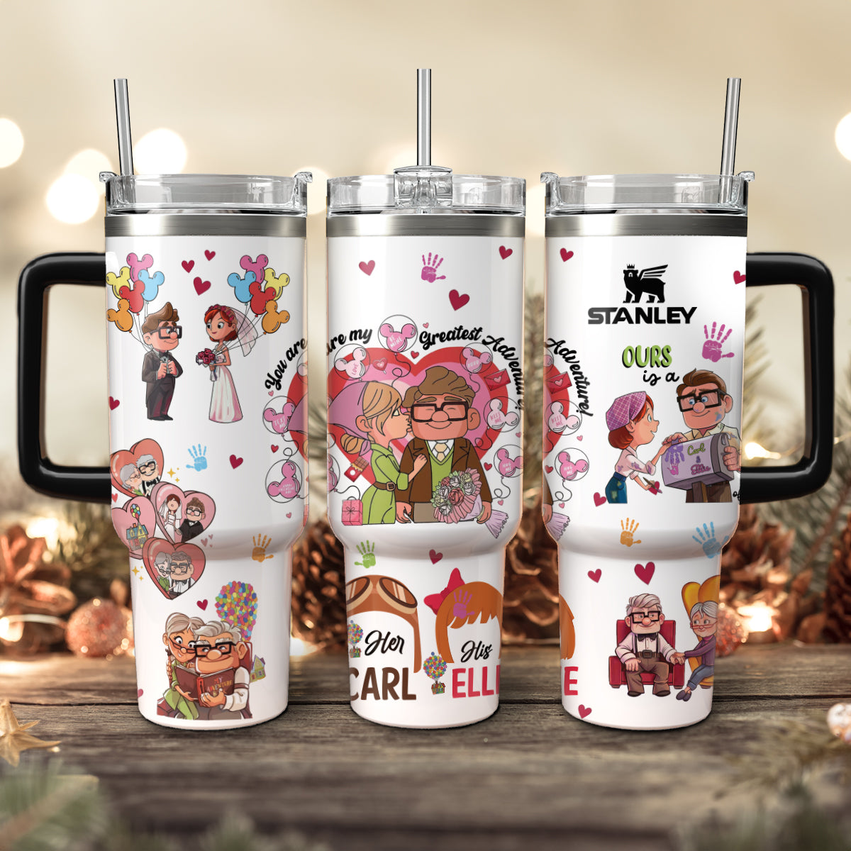 Up Movies Custom Stanley Quencher 40oz Stainless Steel Tumbler With Handle