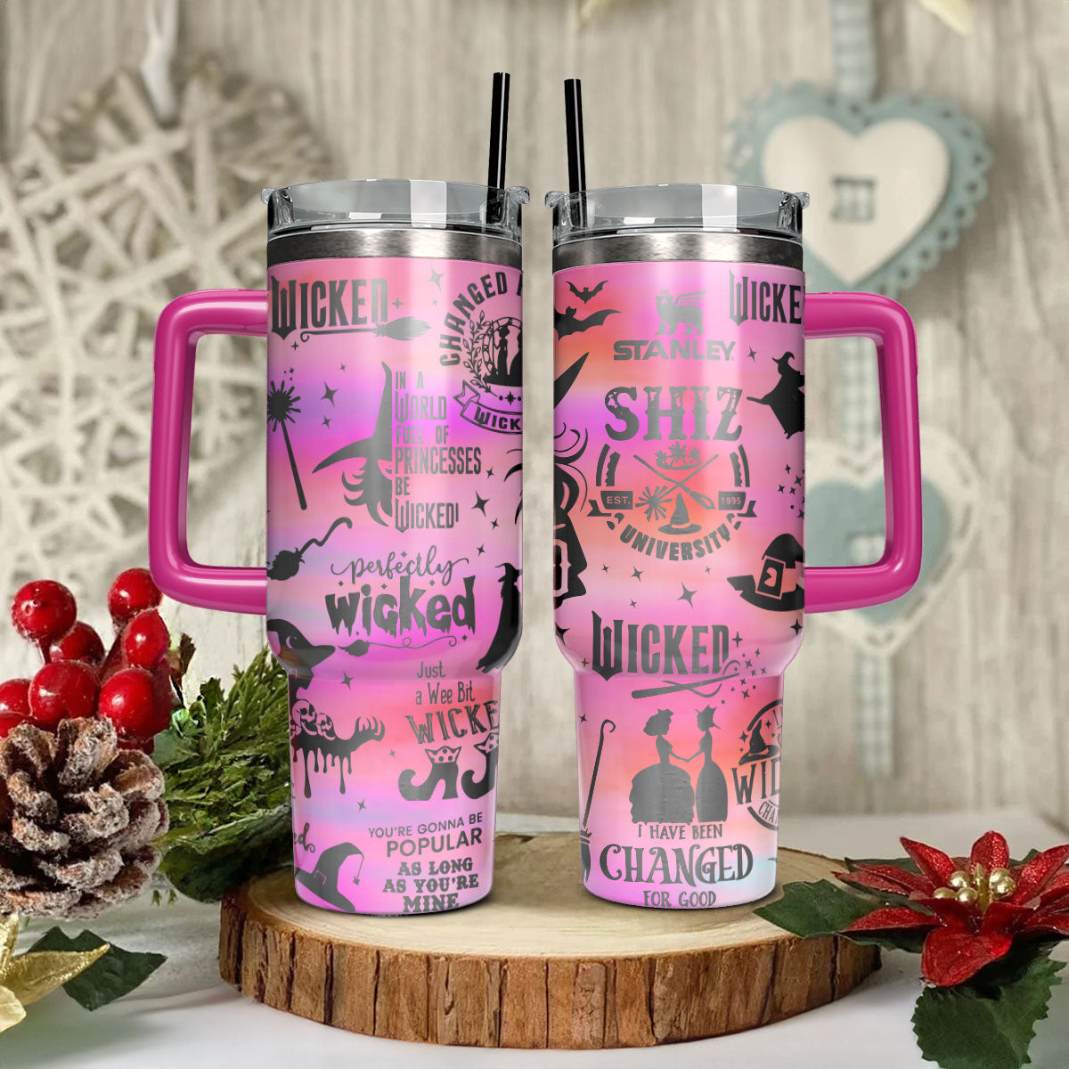 Wicked Movies Custom Stanley Quencher 40oz Stainless Steel Tumbler With Handle