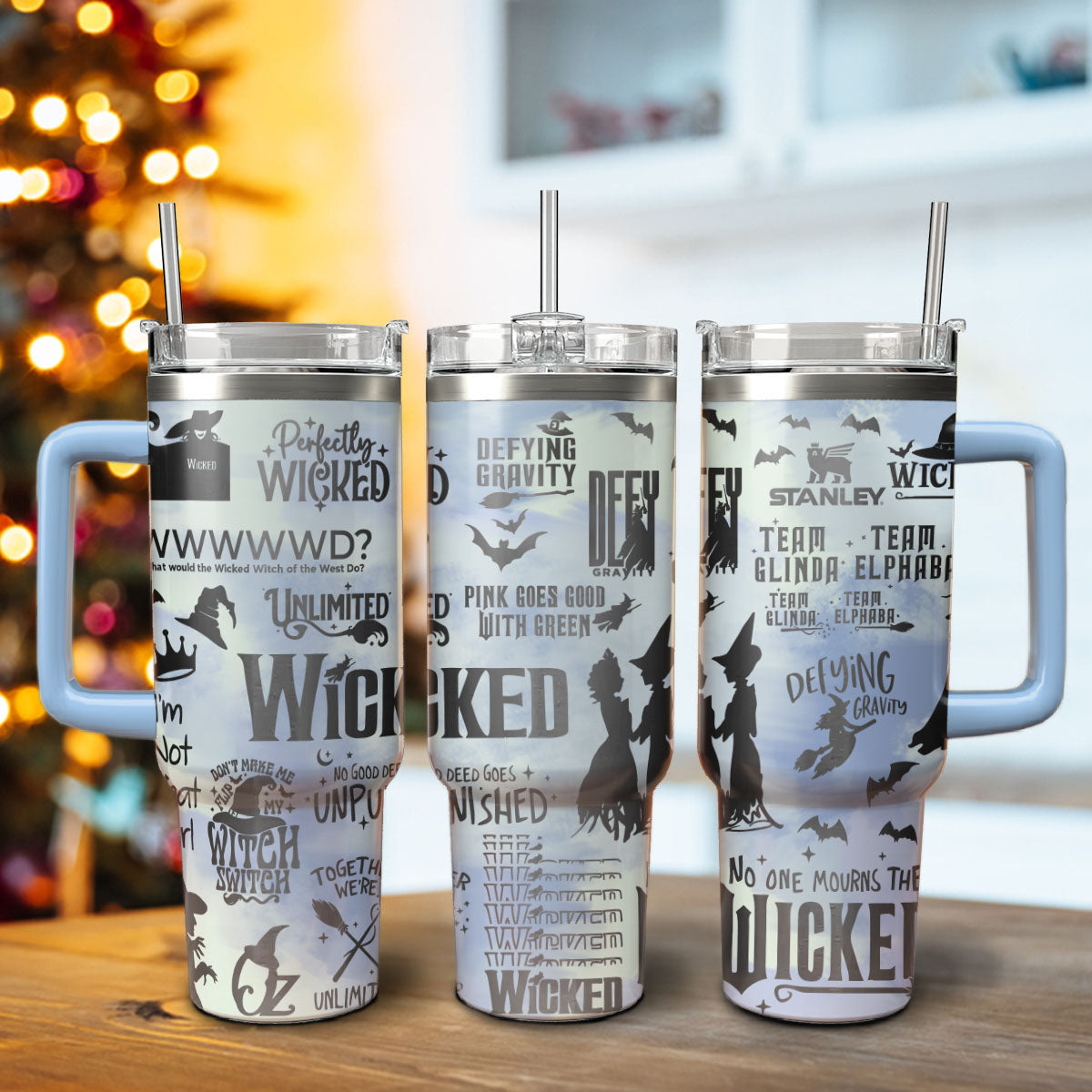 Wicked Movies Custom Stanley Quencher 40oz Stainless Steel Tumbler With Handle