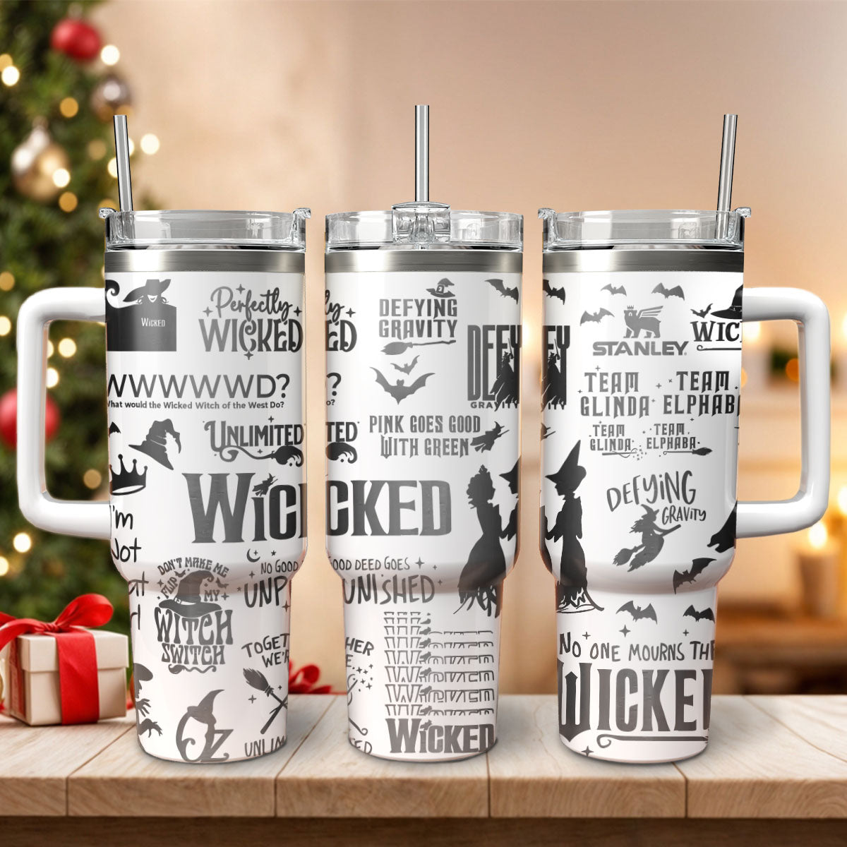 Wicked Movies Custom Stanley Quencher 40oz Stainless Steel Tumbler With Handle
