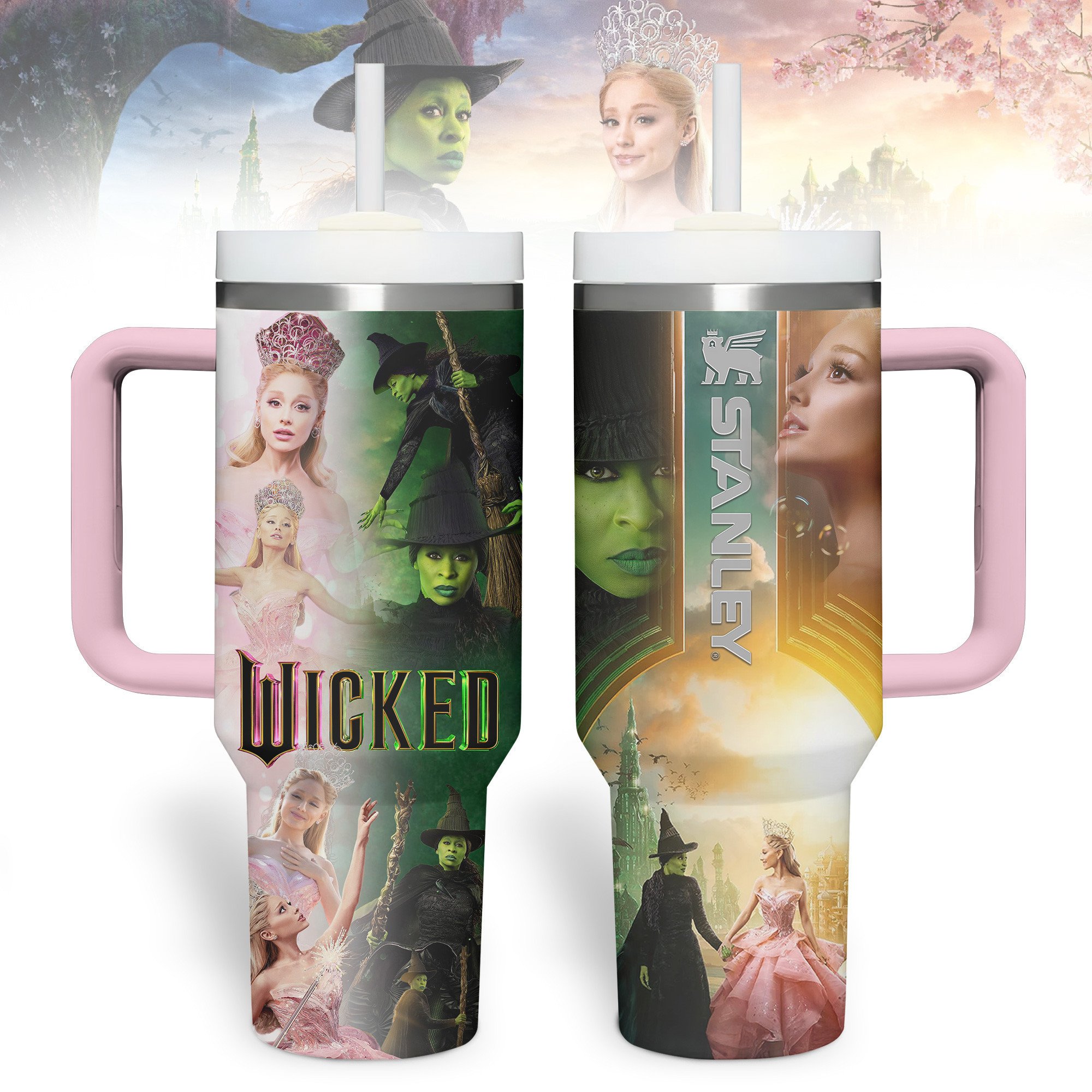 Wicked Movies Custom Stanley Quencher 40oz Stainless Steel Tumbler With Handle