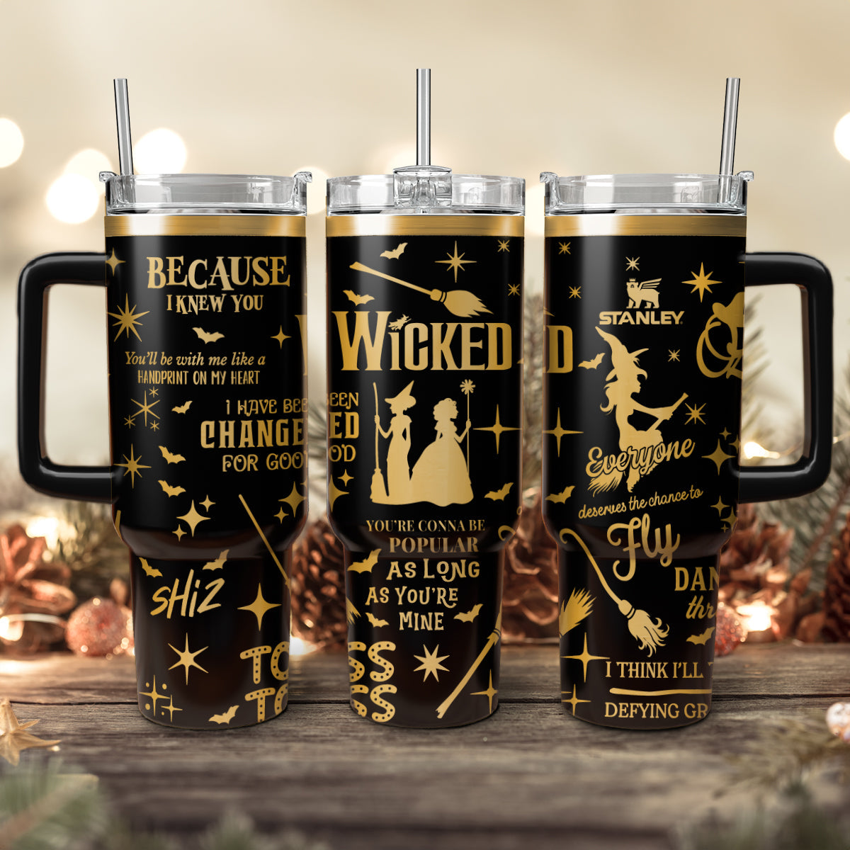 Wicked Movies Custom Stanley Quencher 40oz Stainless Steel Tumbler With Handle