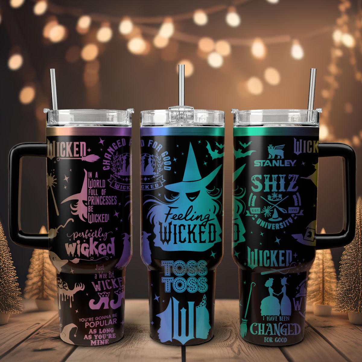 Wicked Movies Custom Stanley Quencher 40oz Stainless Steel Tumbler With Handle