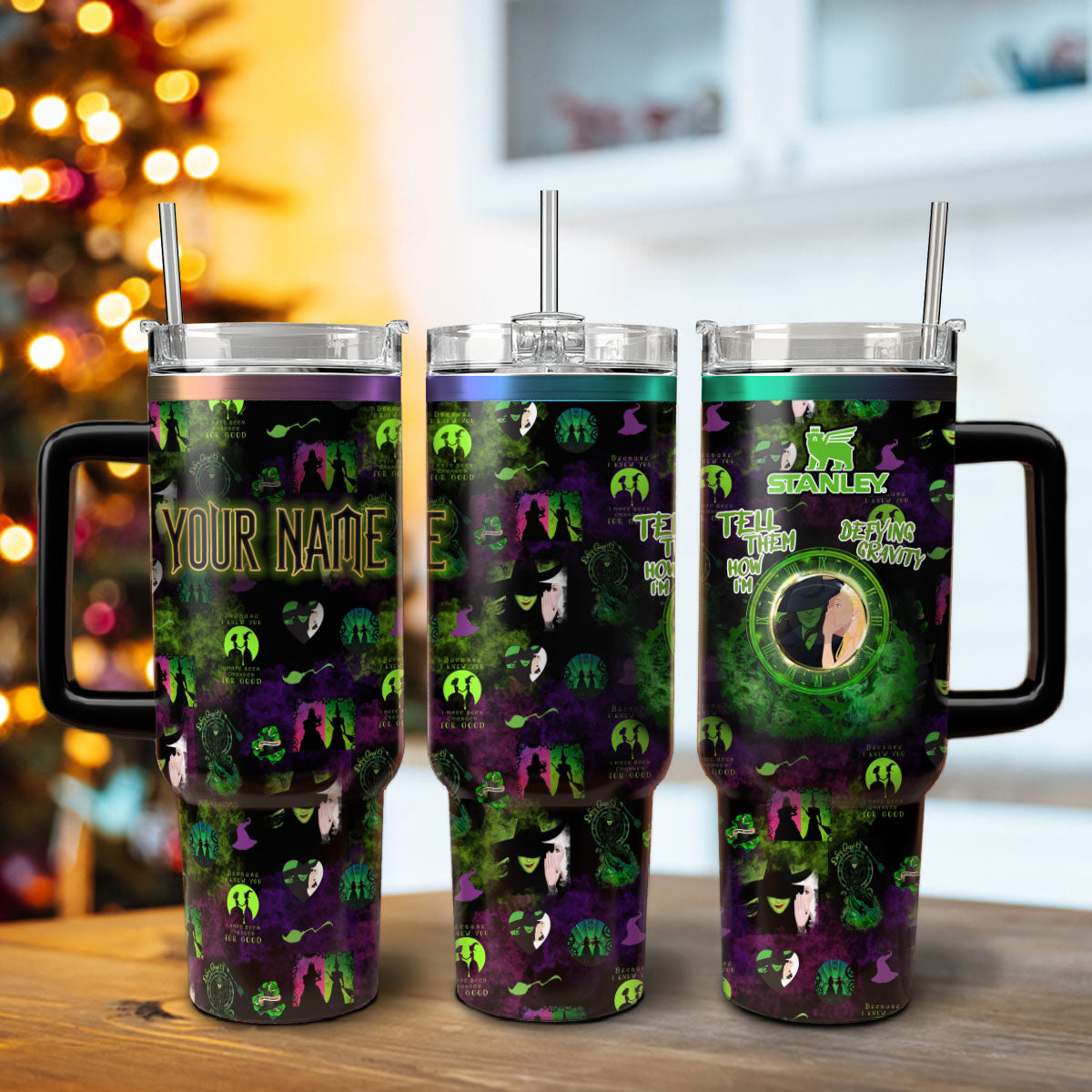 Wicked Movies Custom Stanley Quencher 40oz Stainless Steel Tumbler With Handle